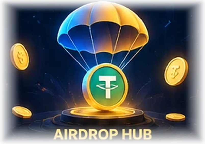 تصویر سهبعدی سکه USDT با چتر نجات